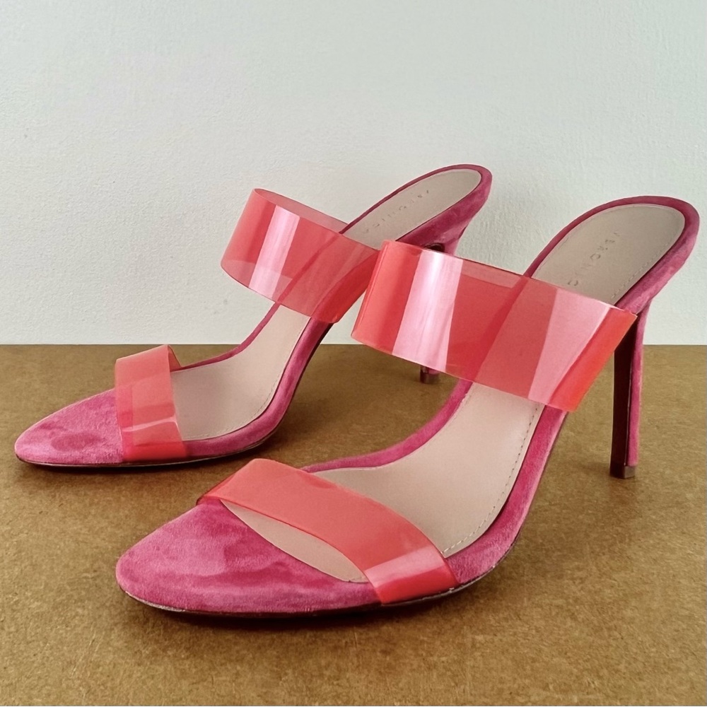NEW VERONICA BEARD PINK SUEDE HEELS - Picture 9 of 12